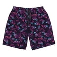thumbnail image 3 of Uemuo Purple Butterfly Pattern Men's Swim Trunks Hawaiian Beach Bathing Suit Swimsuits Beach Quick-Dry Shorts with Pockets-X-Large, 3 of 9