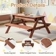 thumbnail image 3 of Ktaxon 3in1 Kids Wooden Picnic Table, Outdoor Child Activity Table with Adjustable Umbrella & Play Boxes for Picnic Porch Backyard, Dark Brown, 3 of 10