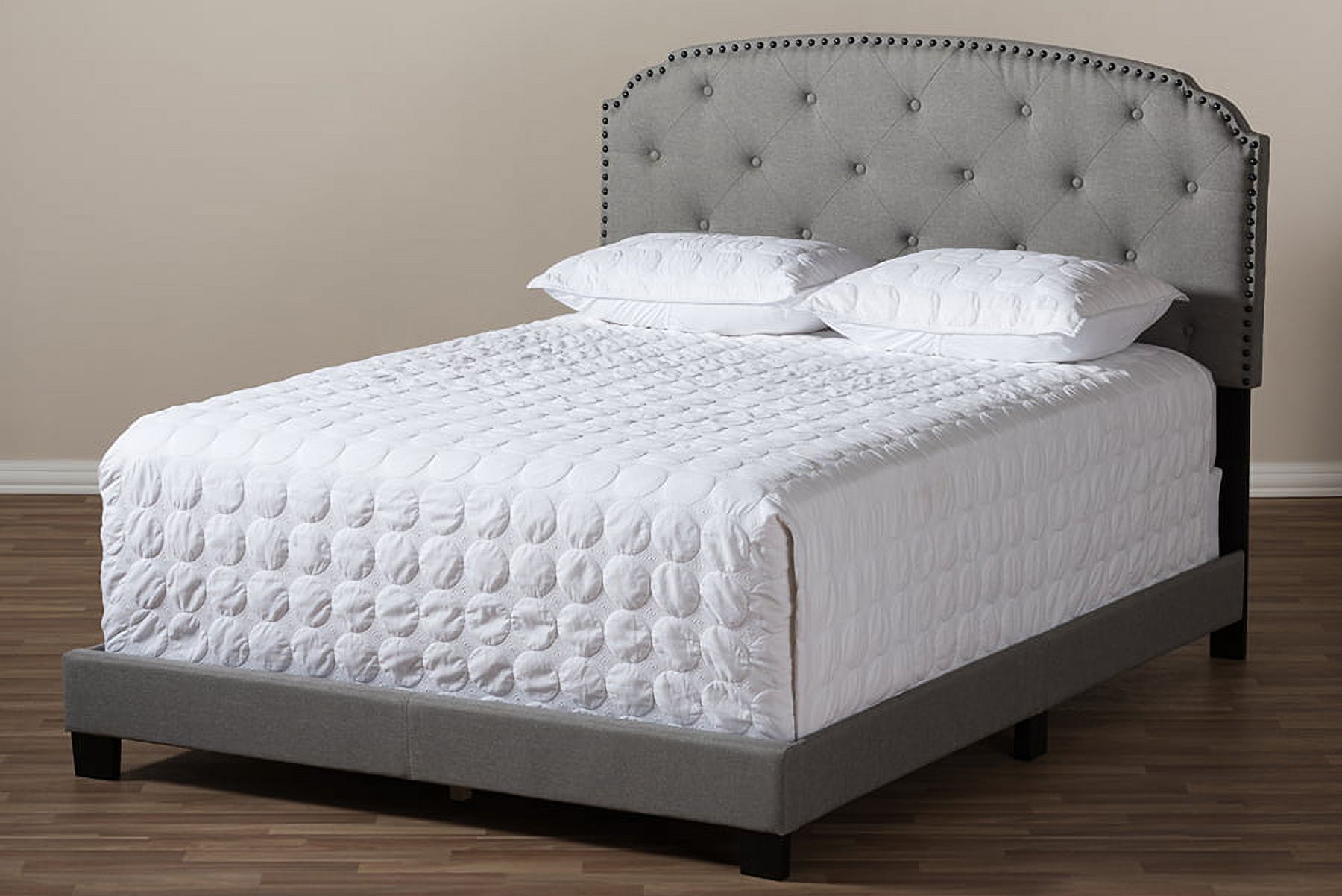 Baxton Studio Lexi Light Grey Fabric Upholstered Queen Size Bed