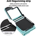 thumbnail image 5 of Women Wallet Purse for Samsung Galaxy Z Flip 5 5G Case Crossbody with Credit Card Holder Strap Lanyard RFID Blocking Protection Flip Leather Zipper (Green, Z Flip 5), 5 of 18