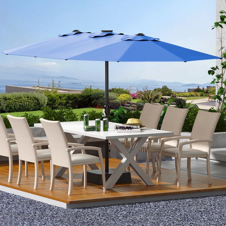 9ft rectangular patio umbrella Cabana 9 ft. Table with tilt and crank features 6 X 9ft Patio Umbrella Outdoor Waterproof Umbrella With Crank And Push Button Tilt Without Flap For Garden Backyard Pool Swimming Pool Market Features 6 x 9 ft Rectangular