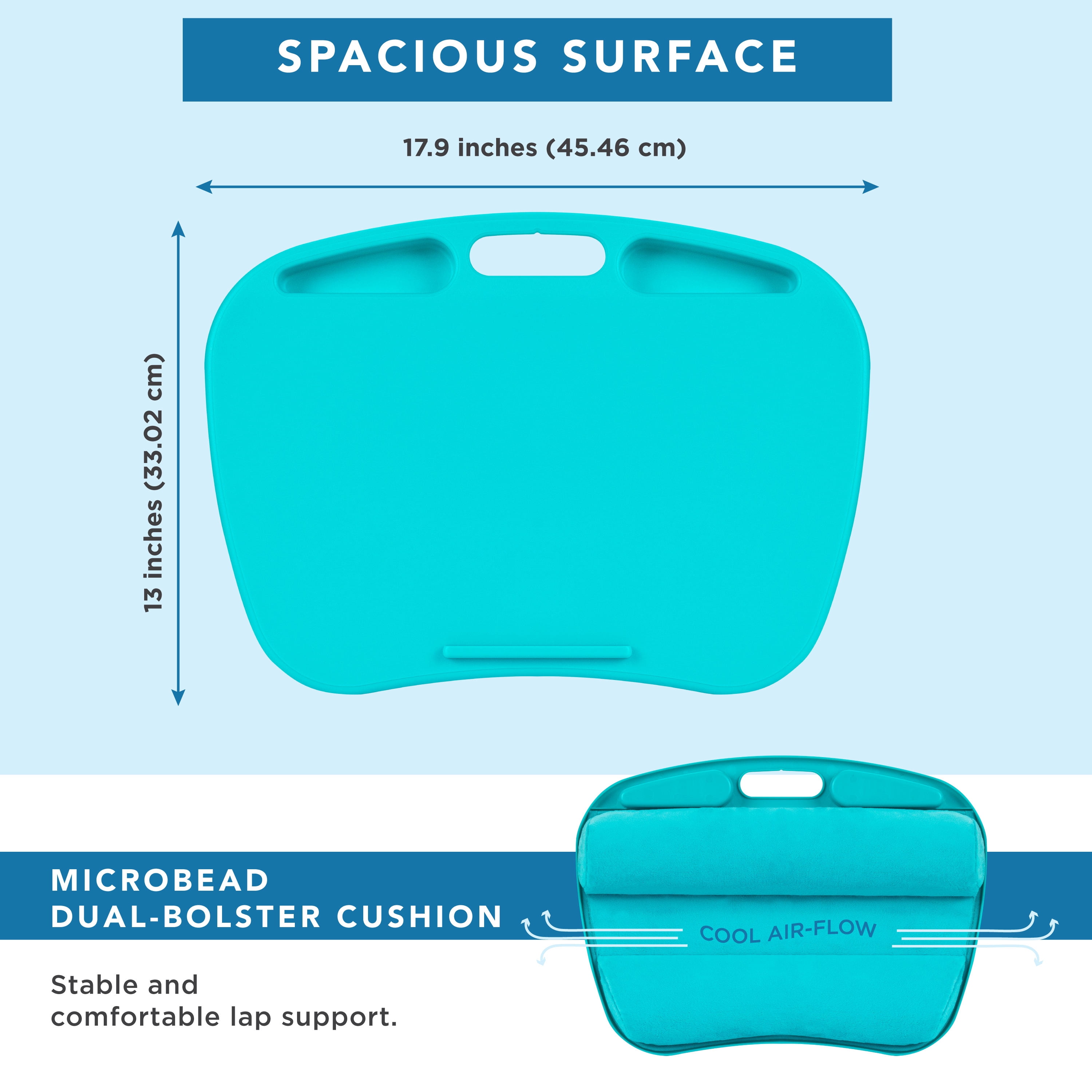 LapGear MyDesk Lap Desk, Fits 15.6" Laptop, Turquoise