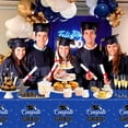 thumbnail image 4 of Gatherfun Graduation Decorations 2026, Congrats Grad Table Cover for Graduation Party Supplies, 3 pcs Class Blue Tablecloths, 54x108 Inch, 4 of 7