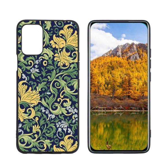 Compatible with LG K62 Phone Case, Premium-Bohemian-Swirly-Vintage-Floral-Decorative-William-Morris-Style-3-3 Case Silicone Protective for Teen Girl Boy Case for LG K62