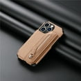 thumbnail image 2 of Allytech Fiber Pattern Zipper Wallet Phone Case for iPhone 13 with Card Slots Kickstand Magnetic Closure Durable Shockproof Cover For iPhone 13,Khaki, 2 of 7