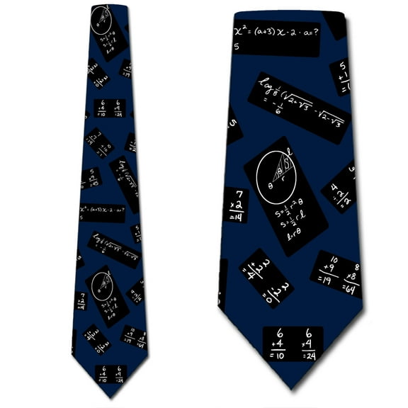 Education Ties Mens Mathematics Chalkboard Necktie by Three Rooker