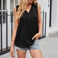 thumbnail image 5 of JGGSPWM Women Summer Casual Sleeveless Tank Top T-shirts V Neck Tops Short Sleeve Loose Fit Tunic Blouses Black M, 5 of 6