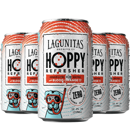 Lagunitas Hoppy Refresher, Blood Orange, Non-Alcoholic Hop Water Drink | Refreshing Alcoholic Brew Substitute | 12oz Cans, 0.0% ABV