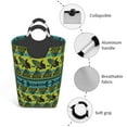 thumbnail image 4 of KLL Teal Vintage Corn Pattern Laundry Hamper,Large Canvas Fabric Lightweight Storage Basket Toy Organizer Dirty Clothes Collapsible Waterproof, 4 of 6