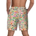 thumbnail image 2 of Lsque Mens Swim Trunks Travel Pattern - Bathing Suit Compression Liner - Beach Swim Shorts Swimwear - (S-3XL) - Stretch Quick Dry -XX-Large, 2 of 9