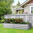 thumbnail image 6 of JOZ 6x3x1ft Galvanized Raised Garden Bed Outdoor Metal Planter Box with Stake Vegetables Flowers Herbs, 6 of 8