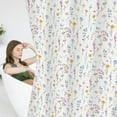 thumbnail image 4 of Spring Summer Shower Curtain for Bathroom 72"x84",Pink and Blue Watercolor Wildflowers Bathroom Curtains,Floral Waterproof Washable Fabric Bath Bathtub Shower Drape, 4 of 7