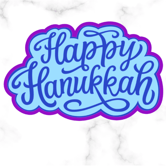 Happy Hanukkah Cookie Cutter with Stamp Option