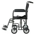thumbnail image 5 of Black Hammertone Transport Chair, 19inch Seat, 300lbs Weight Capacity, Lightweight, 5 of 8