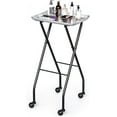 thumbnail image 2 of PurelyGoods Salon Tray on Wheels Folding Color Trays for Salon, Aluminium Tattoo Tray Rolling Trolley Cart Mobile Hair Cart for Cosmetology Stylist Hairdresser, Beauty Spa Service Storage Station, 2 of 15
