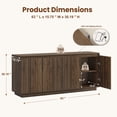 thumbnail image 2 of Aufeile 63" Fluted Sideboard Buffet Cabinet with 2 Adjustable Shelves for Dining Room, Walnut, 2 of 10