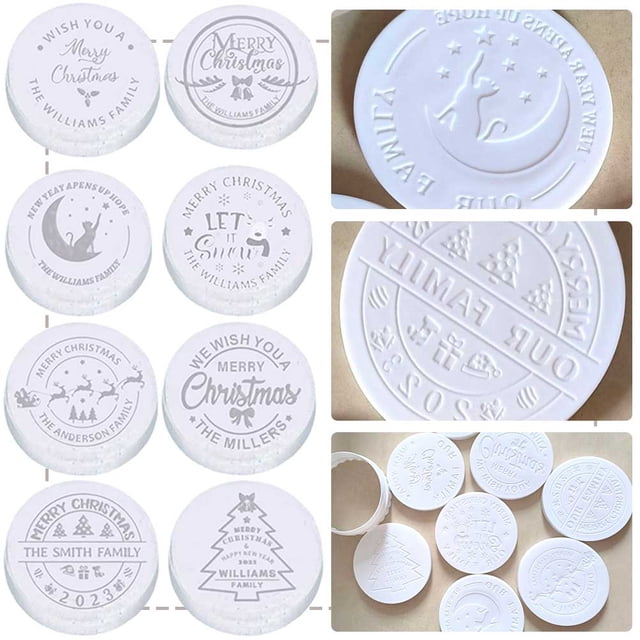 Moldes para galletas Navideñas molde en relieve navideño Cortador Plástico 9 Piezas hornear Kuymtek