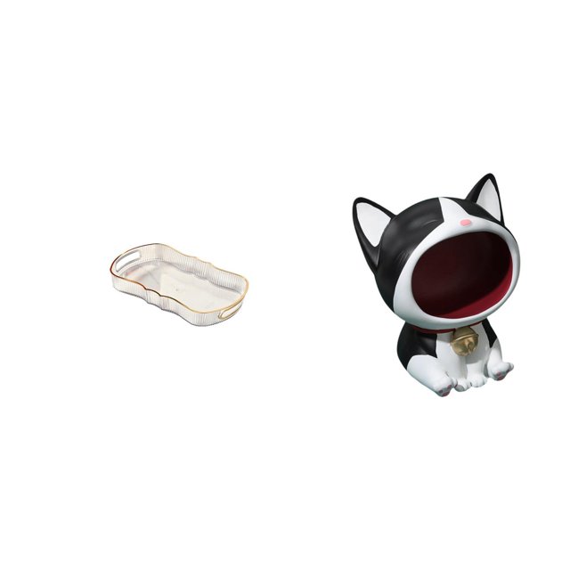 Bandeja para servir comida, bandeja de tocador de baño, bandeja para frutas, bandeja para comida de cafetería, bandeja para cosméticos, estatua de gat