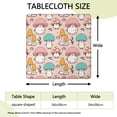 thumbnail image 2 of Pink Mushroom Cartoon Light Pattern Square Fitted Tablecloth with Elastic Edge,Square Table Cover,Washable Elastic Table Cover for Home Kitchen Party Decor 34"x34", 2 of 6