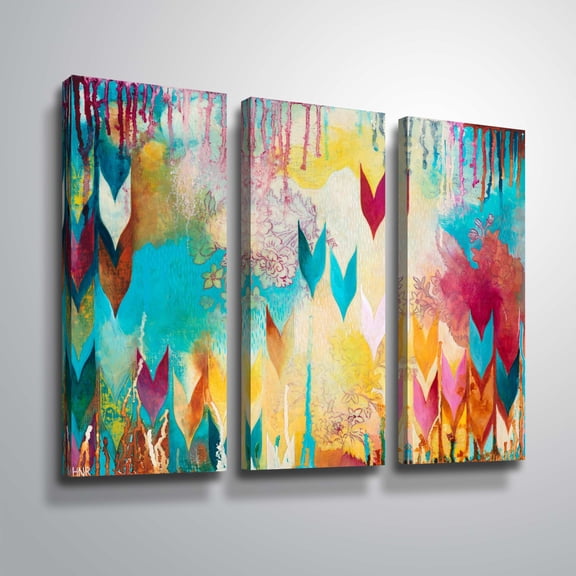 Artwall Life is Good, 3 Piece Gallery Wrapped Canvas Set by Heather noel Robinson