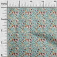 thumbnail image 2 of oneOone Viscose Jersey Teal Blue Fabric Abstract Floral Sewing Material Print Fabric By The Yard 60 Inch Wide, 2 of 4