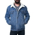 thumbnail image 6 of Alpine Swiss Mens Sherpa Lined Denim Jacket Classic Button Up Jean Trucker Coat, 6 of 7
