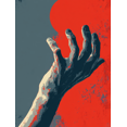 thumbnail image 1 of Abstract Hand Red Sun Canvas Wall Art 15.75x11.81 Inches, 1 of 8