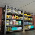 thumbnail image 7 of 5 Tier Metal Shelving Unit, Adjustable Storage Shelves, 72" H Heavy Duty Garage Shelves, Outdoor Shelves for Warehouse, Basement, Kitchen, Pantry, Living Room, Black, 36" W x 16" D, 7 of 7