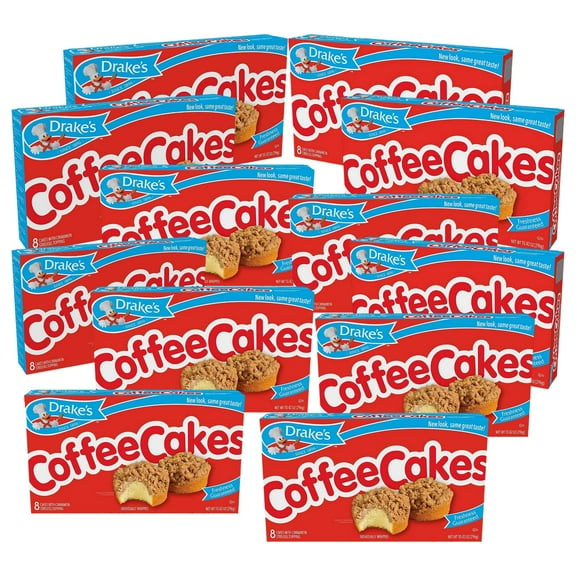 Drake's Coffee Cakes By the Case! (12)- Boxes of Cakes, Factory Sealed! Three Week Expiration Date! Bundle