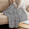thumbnail image 2 of Fleece Blanket Retro Gray Striped Blankets, Soft Cozy Warm Flannel Throw Blanket, Vintage Turquoise Texture Pattern Blanket for Bed Couch Sofa,40x50In, 2 of 9