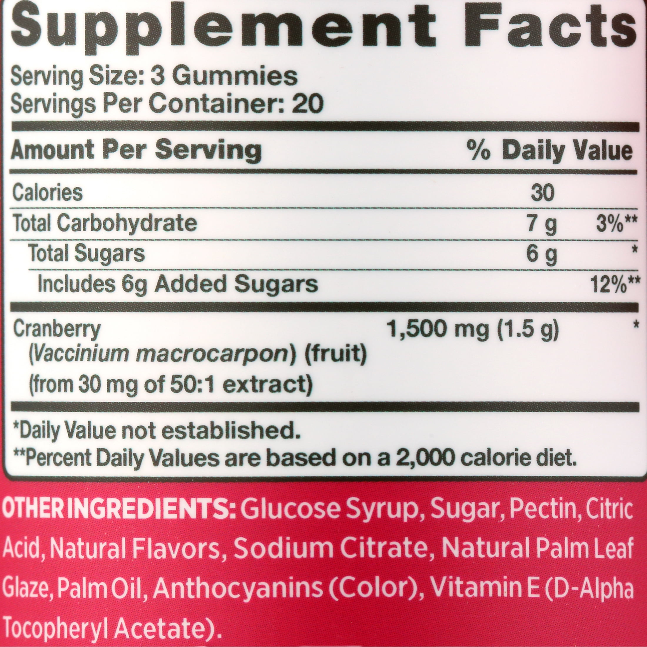 Pink Cleansing Cranberry Gummies, Dietary Supplement, 60 count