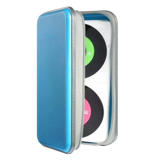 Étui à CD, alavisxf xx Capacité 96 Étui Rigide en Plastique pour CD, Étui de Protection pour DVD, Étui de Rangement pour Disques, Porte-Disques Portable à Fermeture Éclair, Organisateur de CD DVD Portefeuille de Rangement pour Voiture Maison Voyage (Capacité 96, Bleu Ciel)