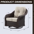 thumbnail image 6 of MeetLeisure 1 Pieces Outdoor Patio Furniture Wicker Swivel Chair with Cushions for Backyard, Beige, 6 of 9