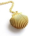 thumbnail image 4 of Ruanlalo Women\'s Stylish Sea Shell Locket Pendant Alloy Chain Necklace Jewelry Gift Gold, 4 of 6