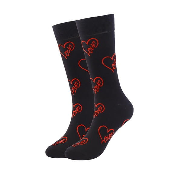 Valentine's Socks, Women's Heart Lips Pattern Knee High Socks, Cotton Novelty Stockings, Cute Socks for Her, Valentine's Day, Gift, Romantic Surprise Baberdicy, Ideal for Women