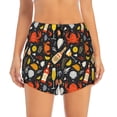 thumbnail image 2 of Gukieu Seafood And Drinks Print Women's Sports Shorts with Drawstring Elastic Waistband for Running, Yoga, Fitness-XX-Large, 2 of 7