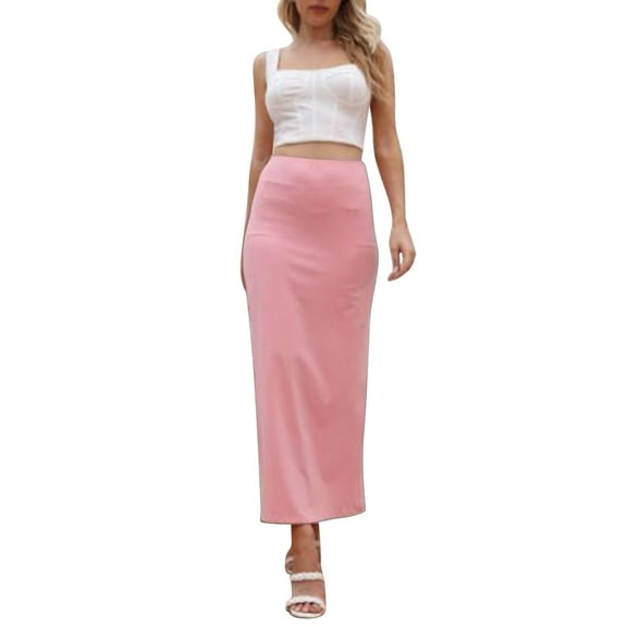 Sngxgn Women's High Waisted A-Line Wrap Skirt Mini Skirt(Pink,L)