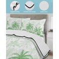 thumbnail image 4 of Palm Trees Queen Size Down Alternative Comforter, Lightweight Comforter Quilt Bedding Set with Pillow Shams Green Tropical Plants Summer Forest Scenery All Seasons Bed Comforter Duvet Insert 90"x96", 4 of 7