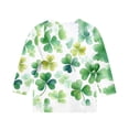 thumbnail image 5 of Wo-Fusoul T-Shirt à Enfiler pour Enfants, Taille Moyenne à Grande, Imprimé Décontracté de la Saint-Patrick pour Enfants, Haut à Manches 3/4 à Col Rond, 1 Pce, 5 of 5