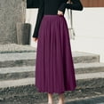thumbnail image 2 of Annhoo Long Skirts for Women Layered Mesh Casual High Elastic Waisted A Line Skirt Loose Solid Party Maxi Skirts, 2 of 4