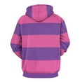 thumbnail image 3 of Pink Purple Stripes Men's Women Vintage 3D Hooded Sweatshirt - All-Season Loose Fit Streetwear, 3 of 6