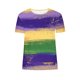 thumbnail image 4 of Xuyuer Happy Mardi Gras Shirt Womens Mardi Gras Day Heart Tshirt Tuesday Carnival Tee New Orleans Party Short Sleeve Casual Short Sleeve Tops Holiday Bleached Short Sleeve Tops, 4 of 5