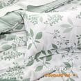 thumbnail image 6 of Twin/Twin XL Comforter Set - White & Green Floral Comforter, 2-Piece Cute Botanical Bed Set, Fluffy Soft Summer Comforter, Includes 1 Pillow Shams, 6 of 7