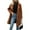 Brown, variant on Women's Lapel Mid-Length Button-Down Woolen Coat for Fall and Winter, Classic Style, Winter Clothes for Women,Black,XL