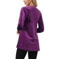 thumbnail image 3 of BLUSA CASUAL DE TERCIOPELO CON CUELLO EN V Y MANGAS LARGAS PARA MUJER INSPIRE CHIC TALLA M PÚRPURA, 3 of 6