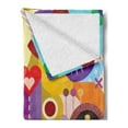 thumbnail image 2 of Abstract Soft Flannel Fleece Throw Blanket, Colorful Pop Art Abstraction Eye Flowers Heart Shaped Collage Illustration, Cozy Plush for Indoor and Outdoor Use, 50" x 70", Multicolor, by Ambesonne, 2 of 5