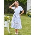 thumbnail image 2 of Falda midi Belle Poque con estampado floral de cintura alta 2XL para mujer, 2 of 6