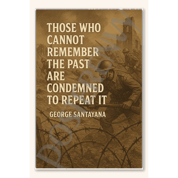 Those who cannot remember the past are condemned to repeat it - George Santayana Poster - 18 inch x 12 inch