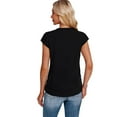 thumbnail image 5 of Ronuti Womens Short Sleeve Tshirts Crew Neck Shirts with Side Shirring Basic Tops for Innerwear or Summer T-shirts, 5 of 8