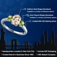 thumbnail image 2 of Gem Stone King 1.60 Ct Oval Peach Morganite Green Peridot 925 Sterling Silver Ring, 2 of 6
